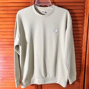 Koshort x Polham Relax Cat Embroidered Crewneck Sweatshirt Sage Green‎ Medium
